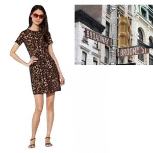 Broadway & Broome Shadow Songbird Tan/Black/Gold Leopard Print Mini Dress Sz 2